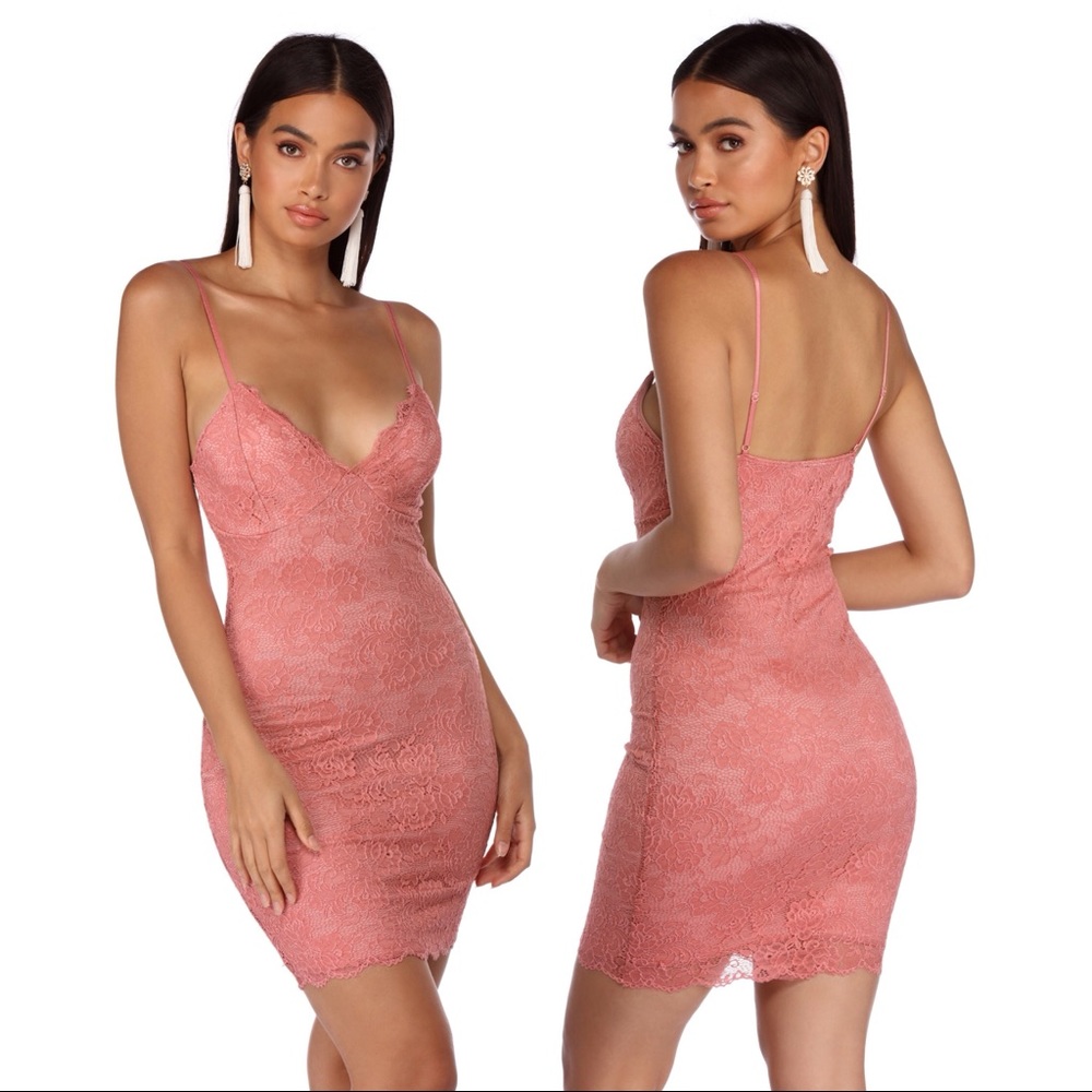 Pink Sweetheart Lace Dress